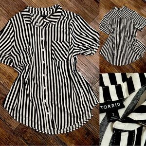 Women’s Black & White Striped Blouse
